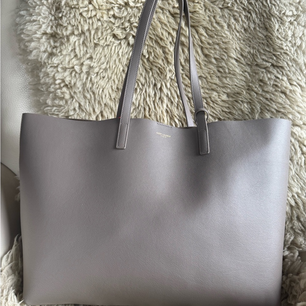Saint Laurent Taupe Leather Tote